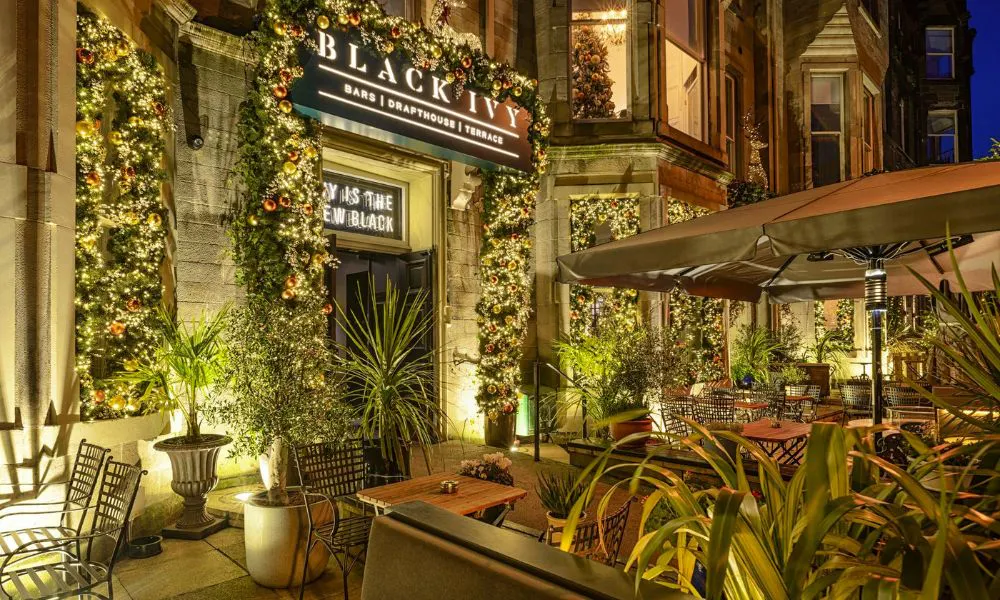 the outside seating area at Black IVy