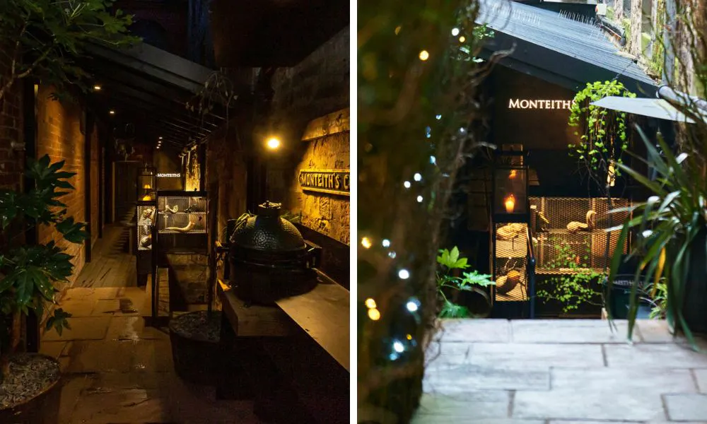 the outside seating areas at Monteiths