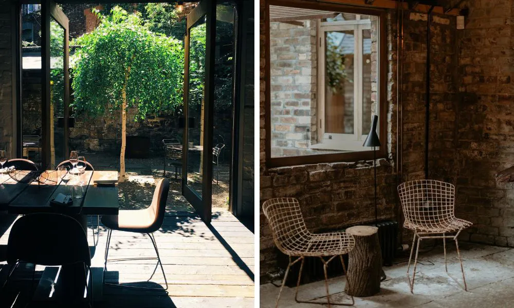 the outside seating areas at Timberyard