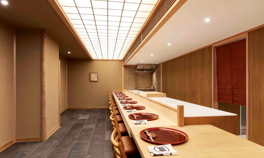 the dining counter at Roketsu