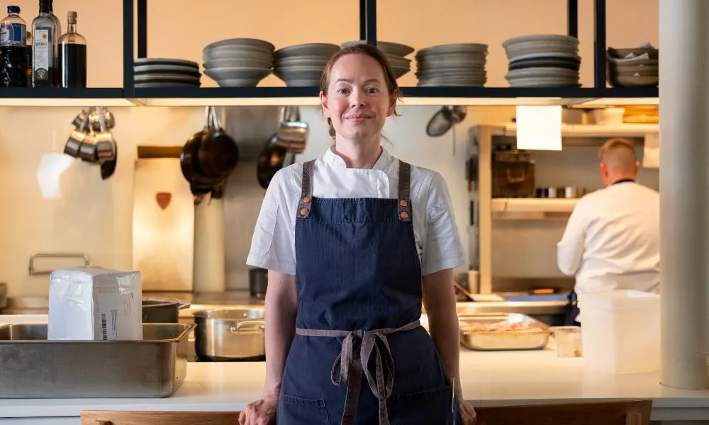 roberta hall mccarron in front of kitchen