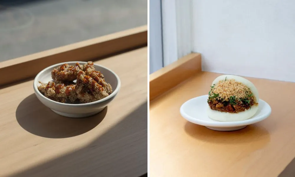 Fried chicken and bao bun