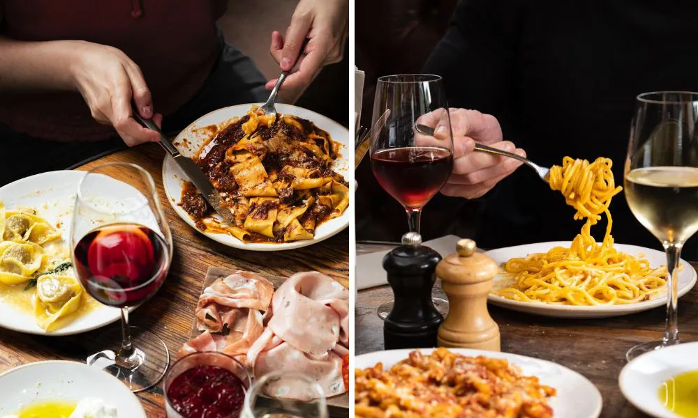 flour and grape pasta dishes
