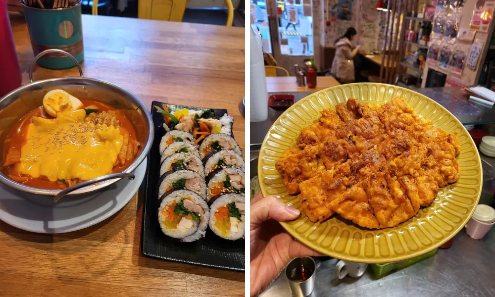 korean dishes at seoul bakery