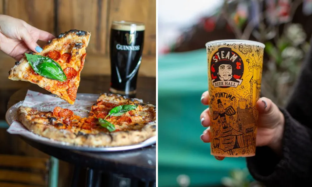 pizza and lager