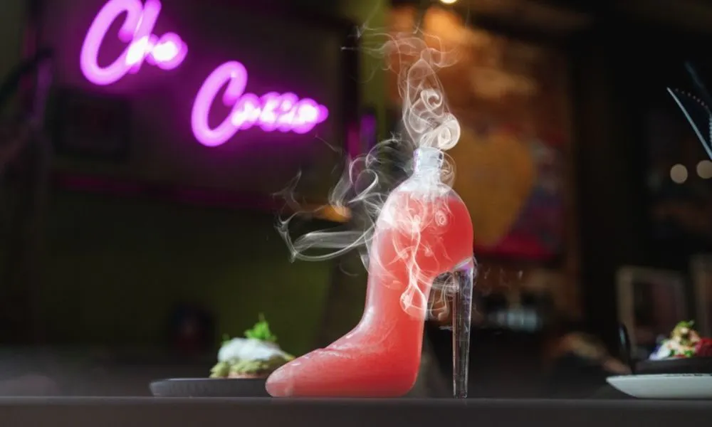 cocktail served in a glass slipper