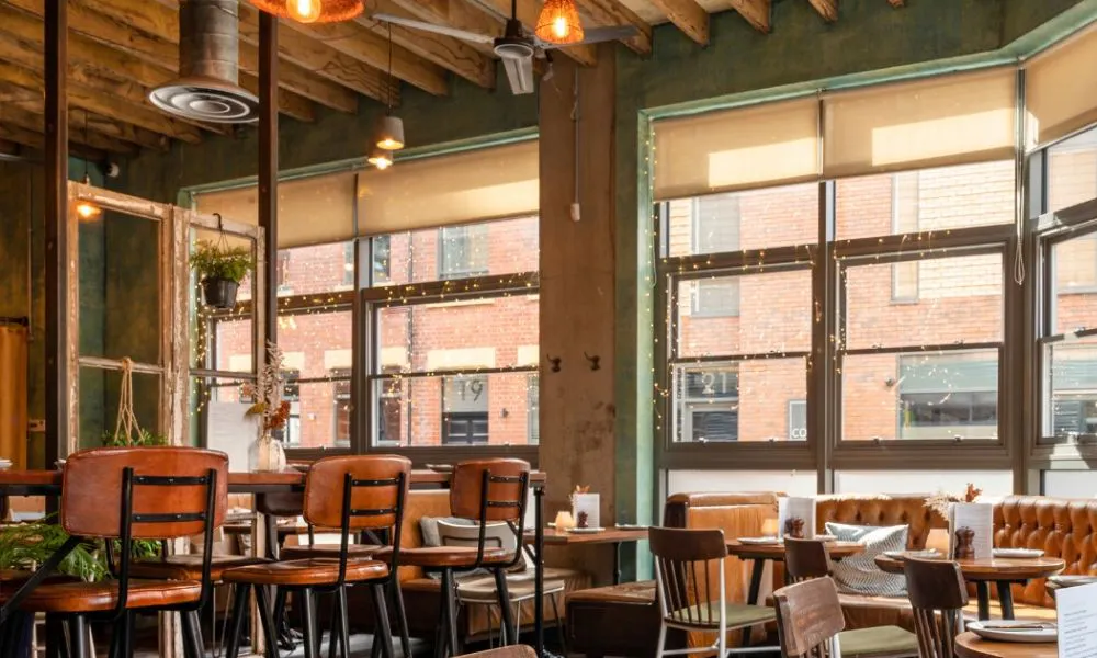 seating area in a restaurant