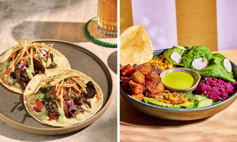vegan tacos and healthy bowl in brighton