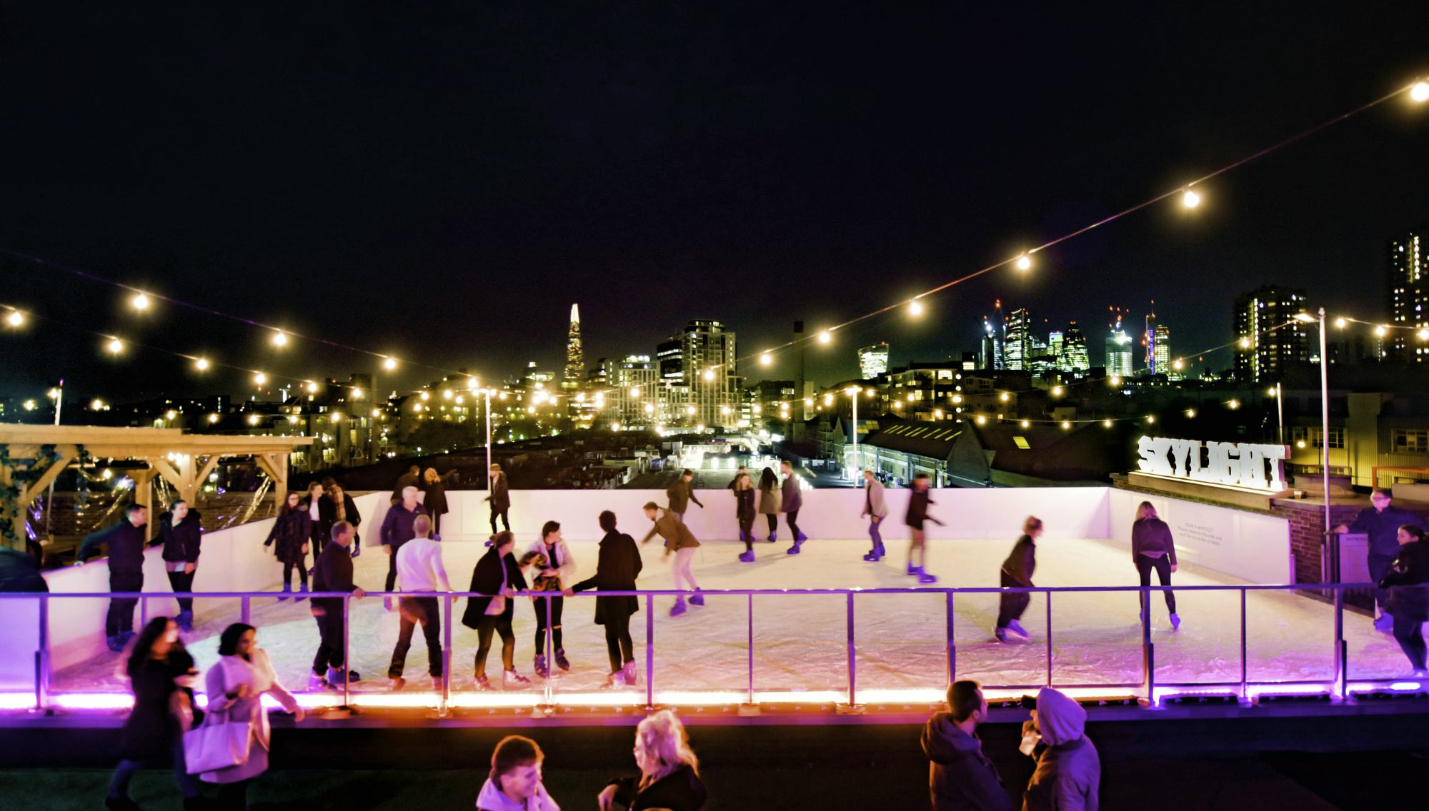 Skylight at Tobacco Dock Christmas festive season skate rink corporate group bookings christmas parties 