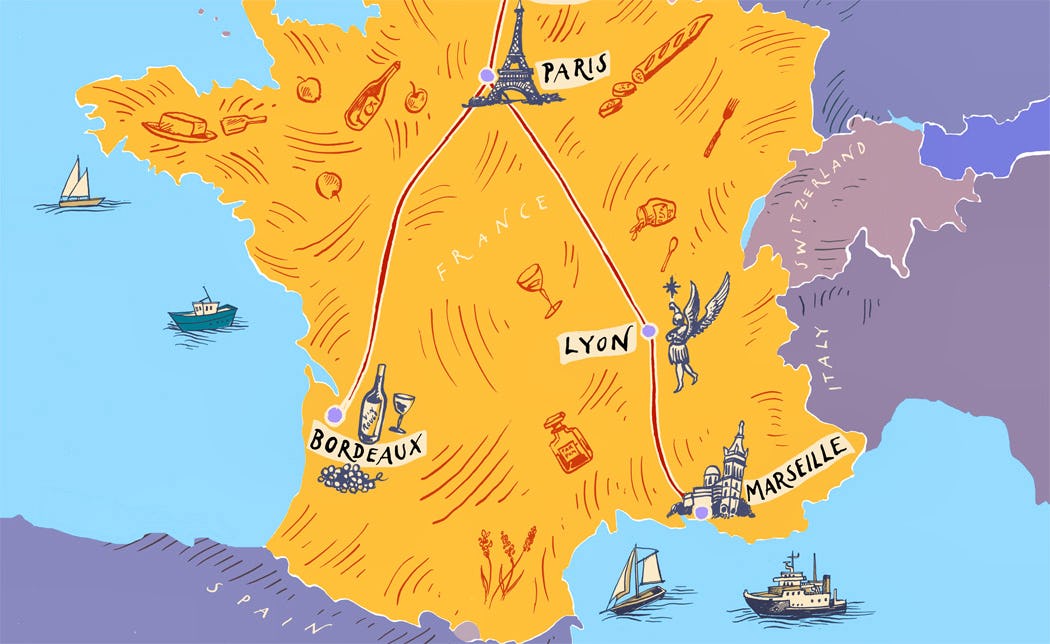 Eurostar map Paris Lyon Bordeaux Marseille destinations events MICE eventprofs