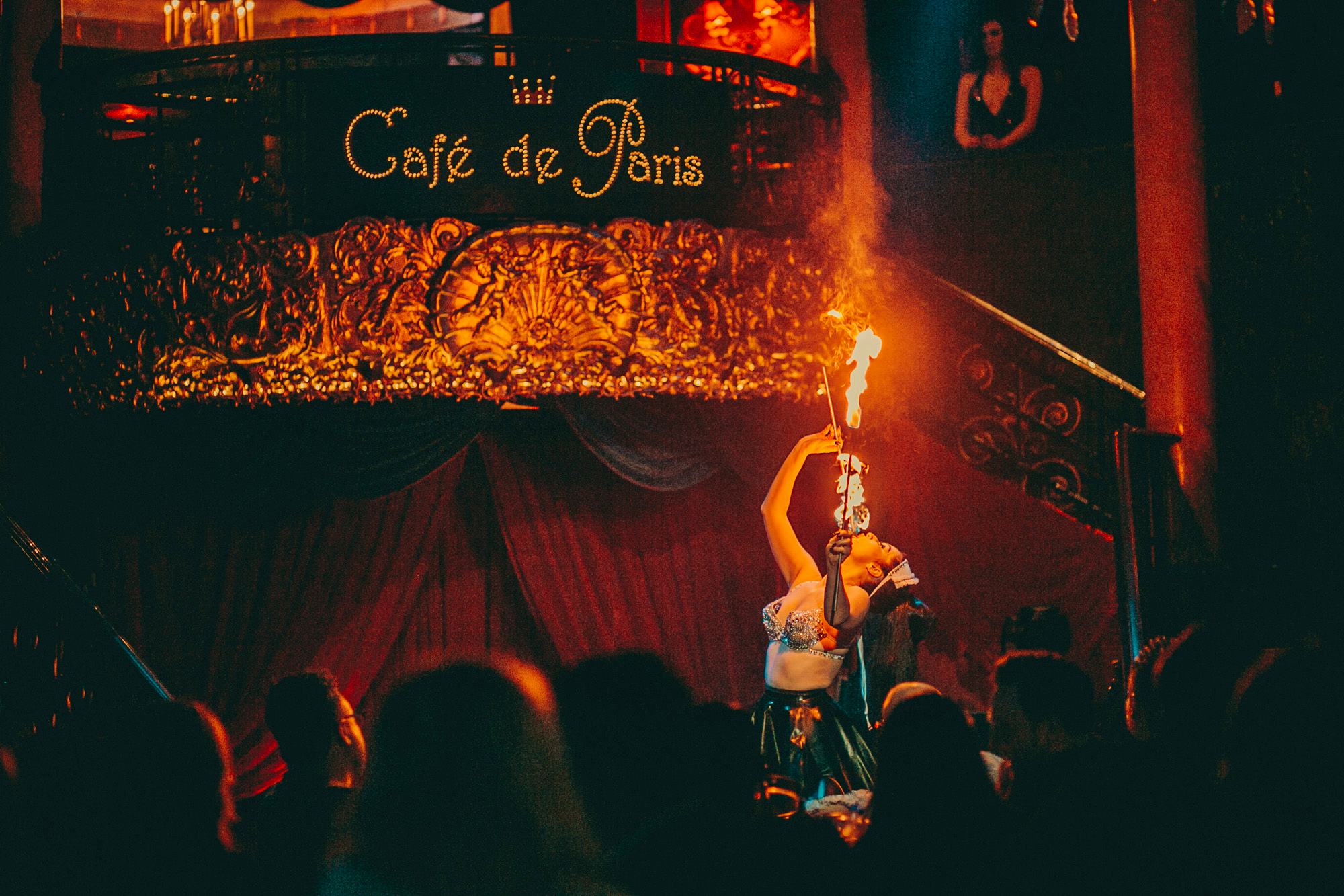 Cafe de Paris The Service show burlesque circus cabaret london venue interiors nightclub fire eater
