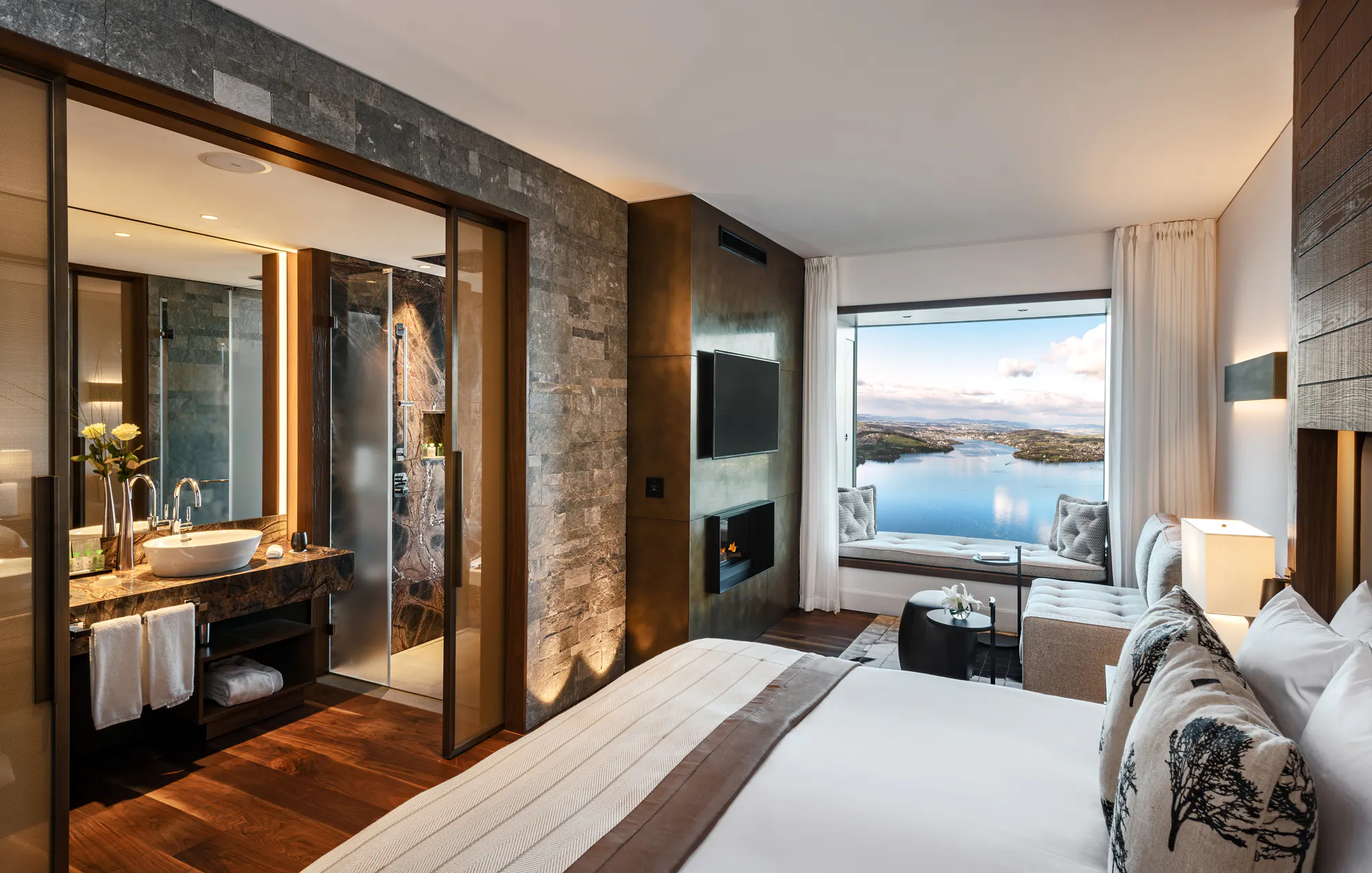 Switzerland MICE destinations burgenstock hotel bedrooms suites room with a view