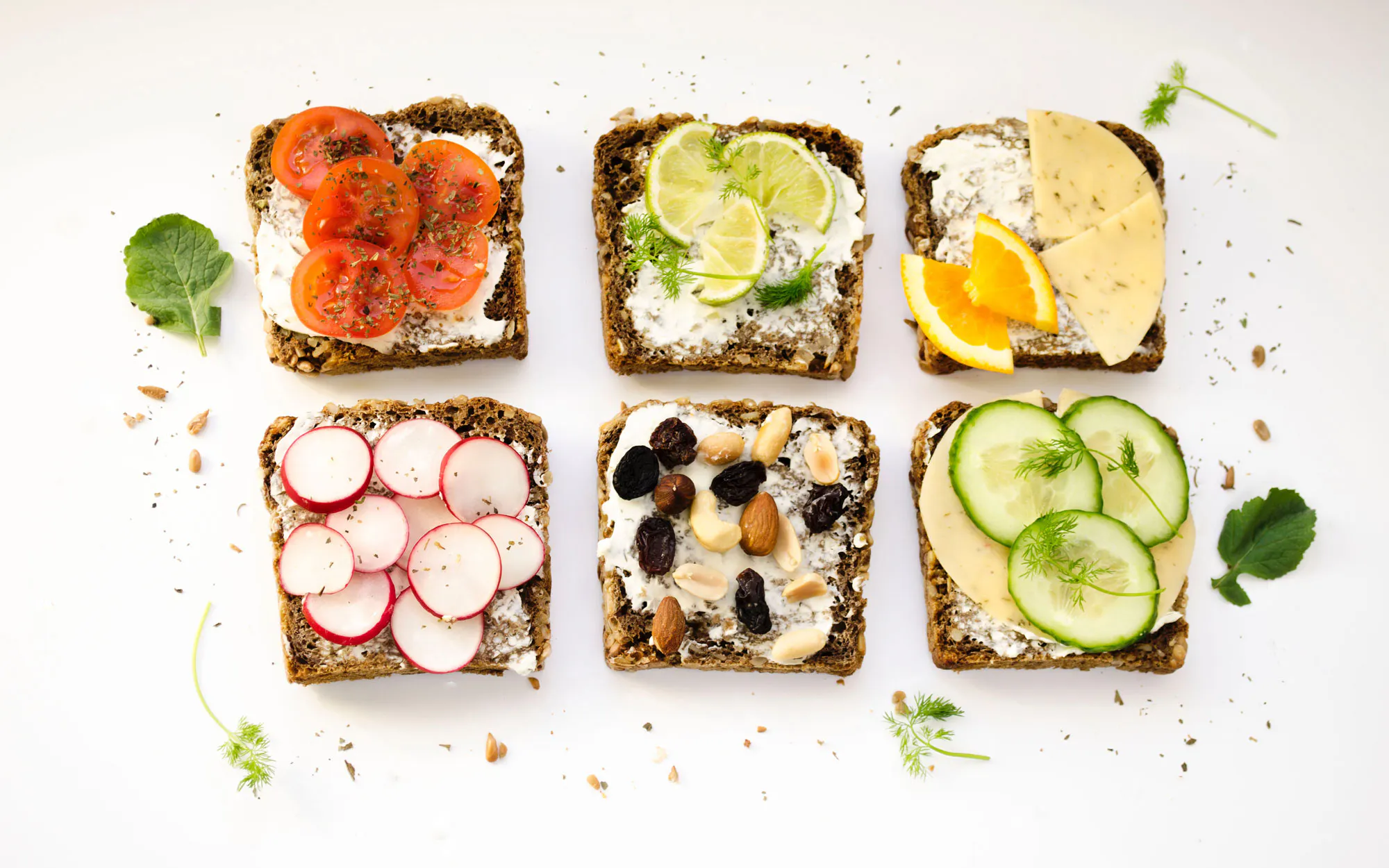 Healthy eating trend in conference food openface sandwiches credit ola mishchenko