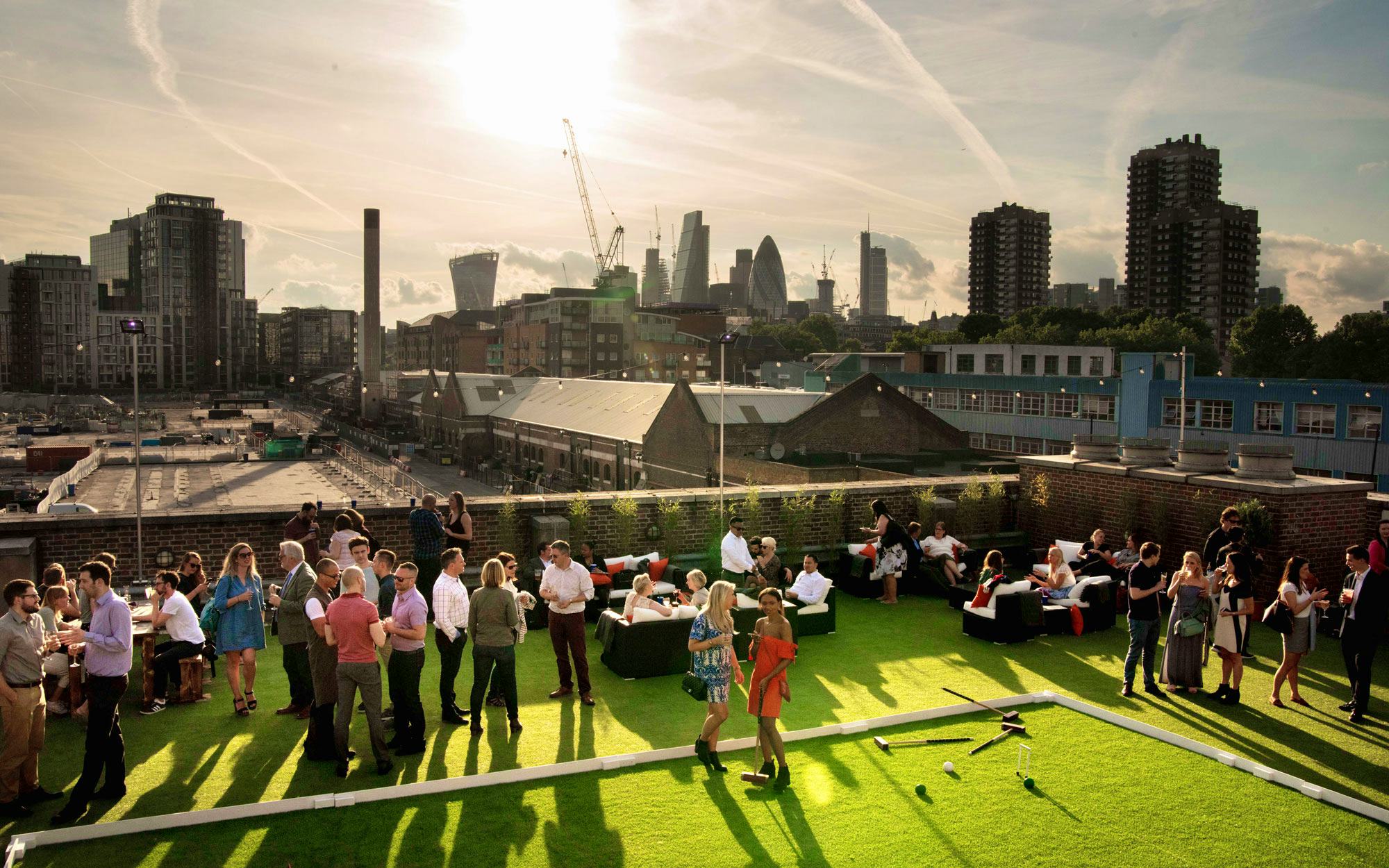 Skylight London Tobacco Dock rooftop terrace bar event space private party screening outdoor summer winter 
