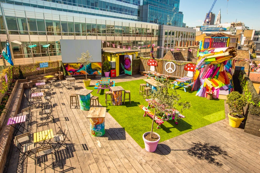 Queen of Hoxton Lost Vegas summer parties rooftop lounge drinks london venues