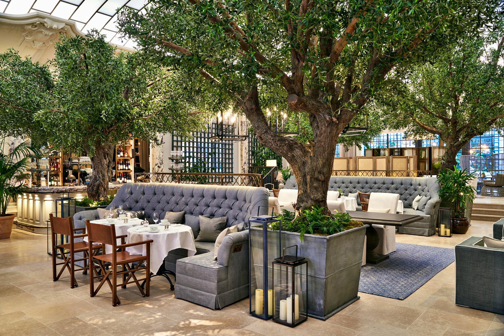 Kimpton Fitzroy London hotels venues luxury designer interiors palm court lounge dining light bright spaces
