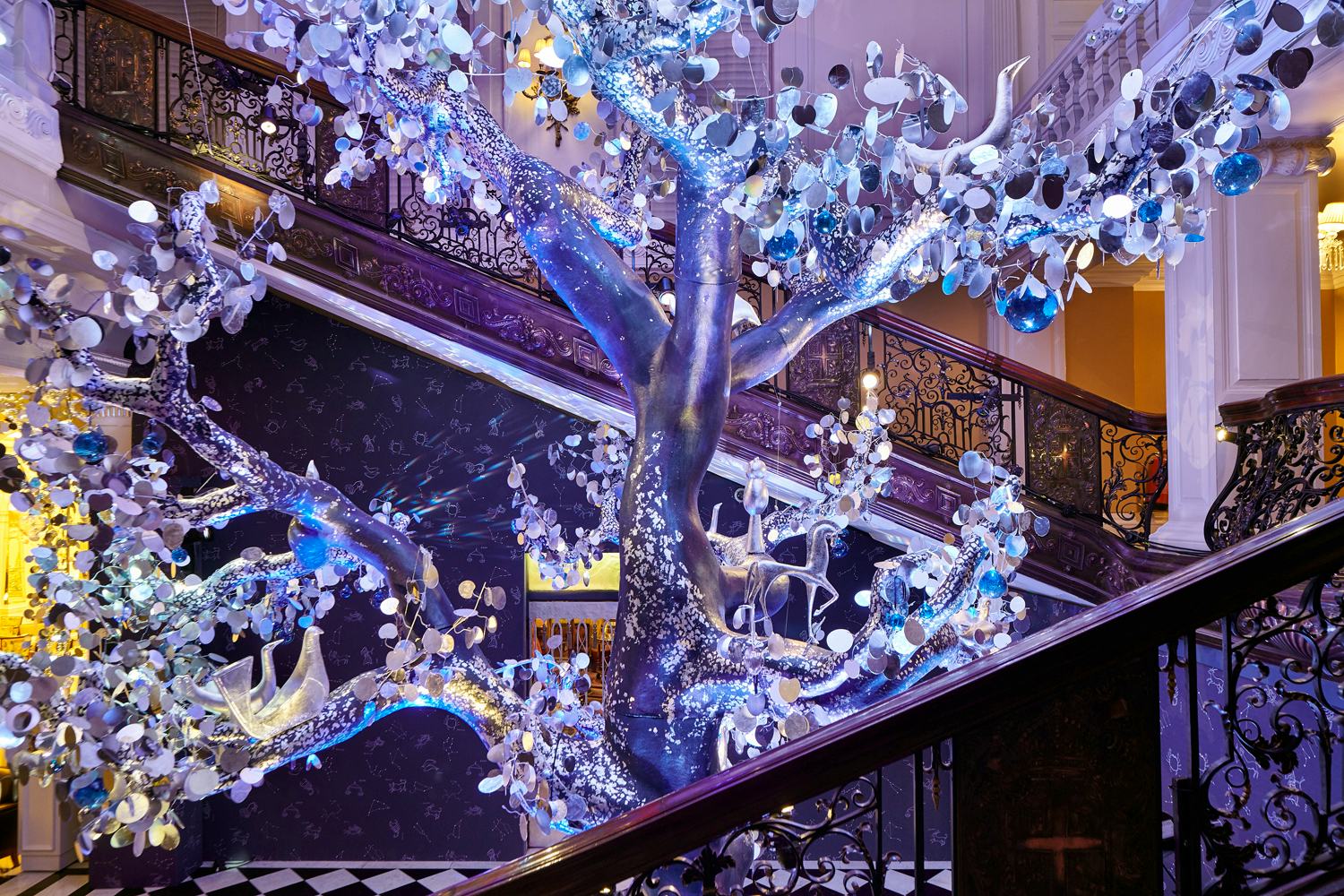 claridges christmas tree view from staircase
