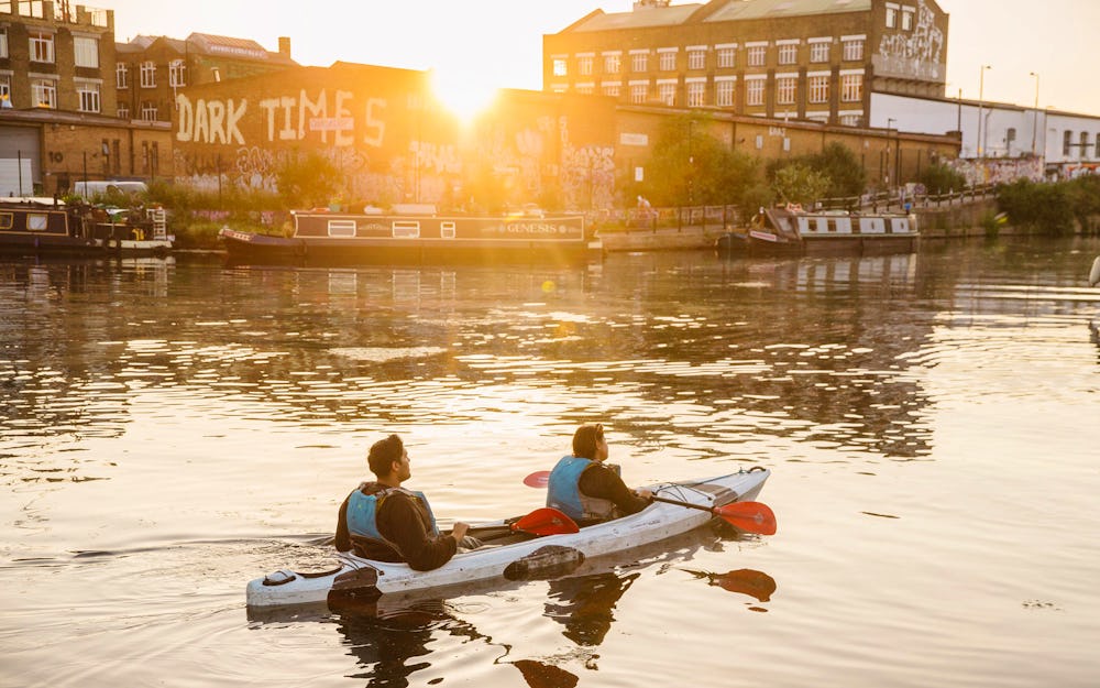 Kayak your way to pizza and beer