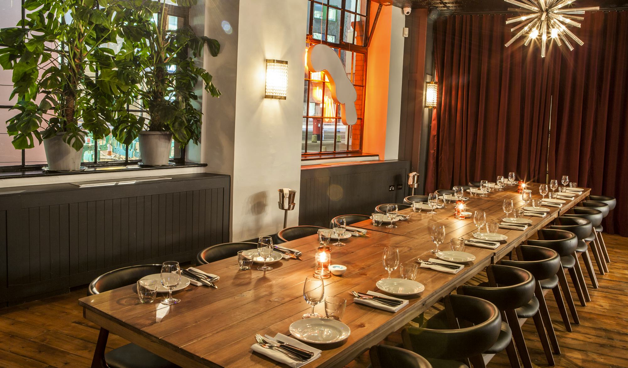 Hixter bankside mark hix restaurants central london private dining room long table