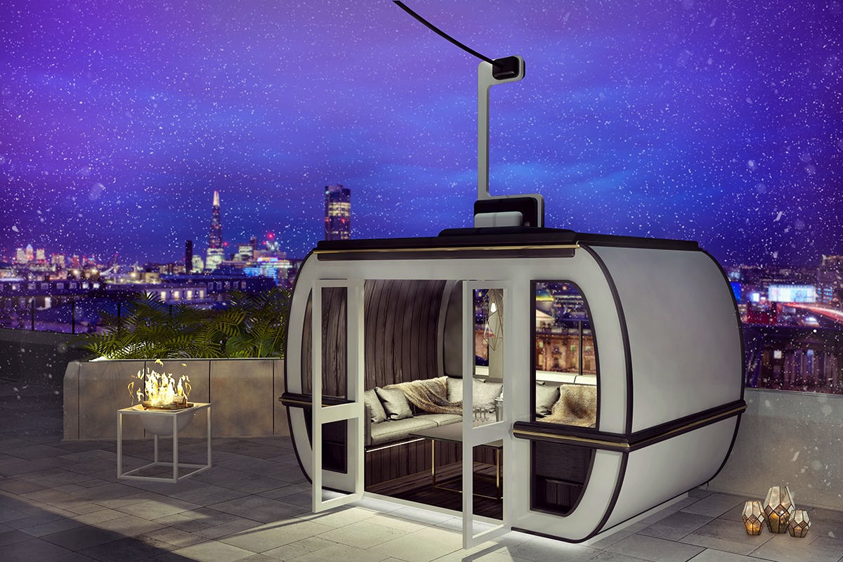 ME London launching private dining cable cars on the rooftop