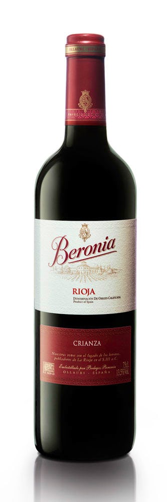 Beronia wines bottle shot