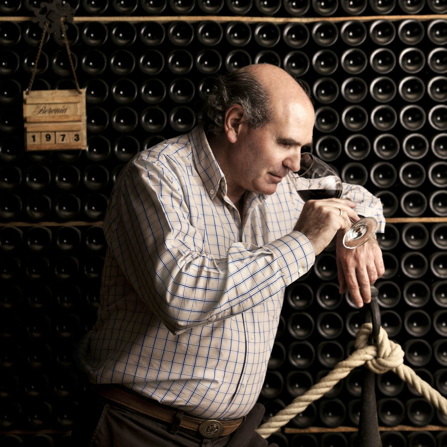 Beronia wines owner in wine cellar