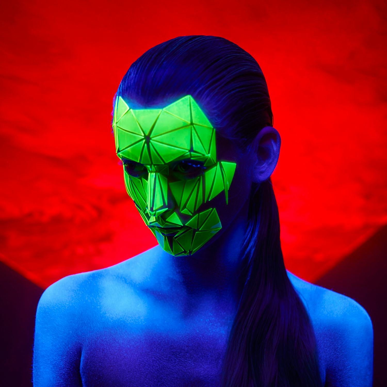 neon cat mask