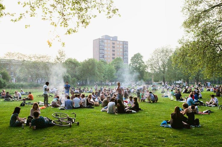 London Fields barbecue Hackney park summer Square Meal BBQ barbeque
