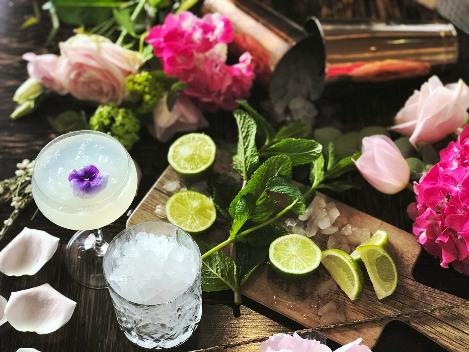 may fair bar floral cocktails