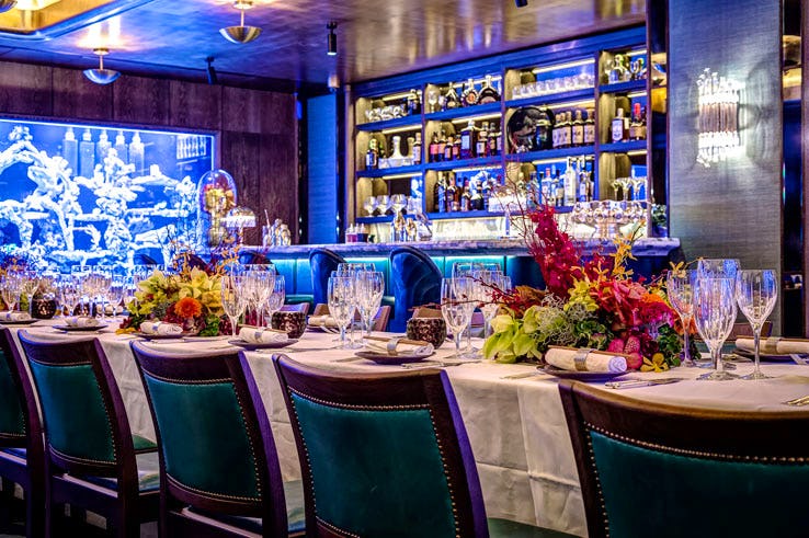 The Coral Reef Private Dining Room at Sexy Fish Mayfair restaurant bar London