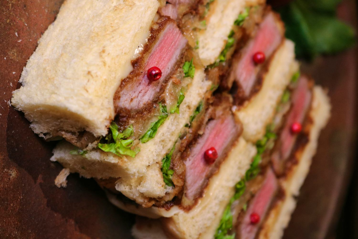 wagyu katsu sandwich close up