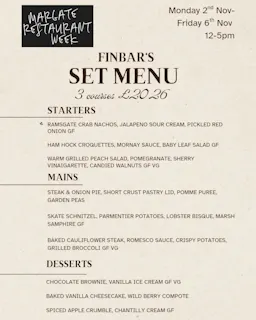 Margate Restaurant Week at Finbar's of West Bay