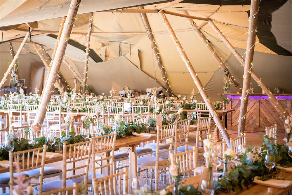 Tipis at Beaumont Hall wedding venue in Wedding Venues